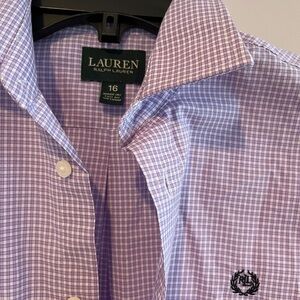 Ralph Lauren Purple Checkered Shirt- Kids Size 16